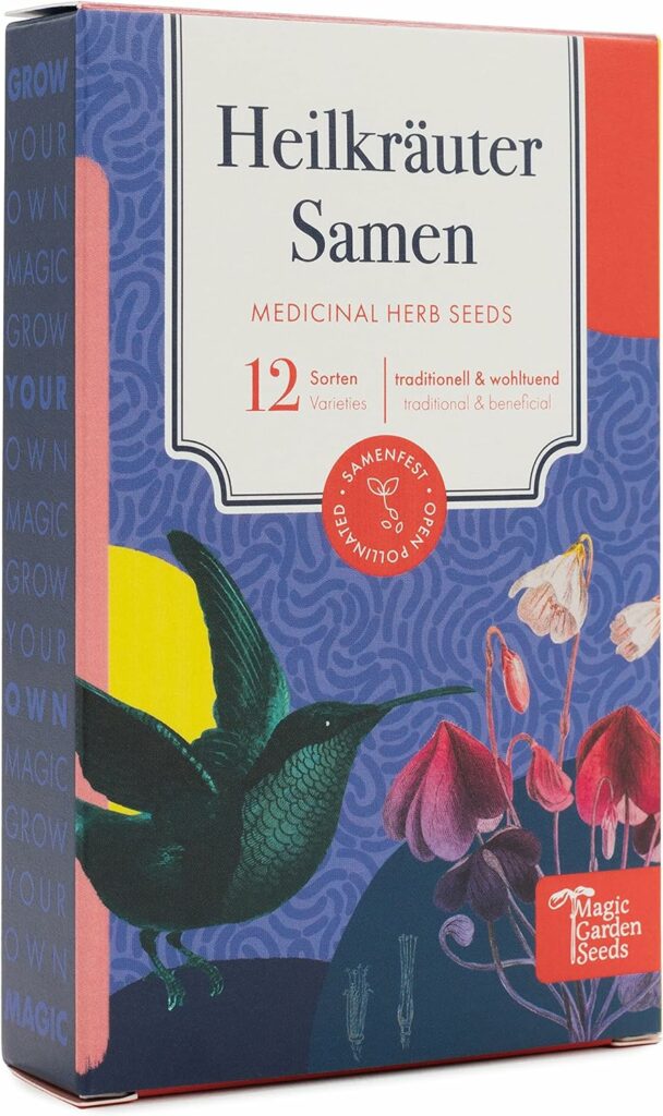 Semillas de hierbas medicinales - 12 variedades de hierbas medicinales de alta germinación